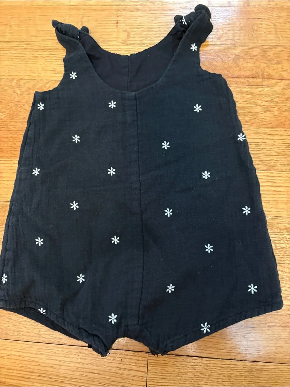 12-18 months GAP 2-Pack Casual Romper Set — Black Embroidered & Gray Gingham